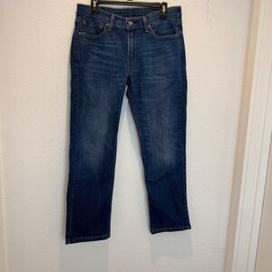 Levi Strauss & Co 514 Straight Fit Dark Wash Denim Jeans Mens 32x30